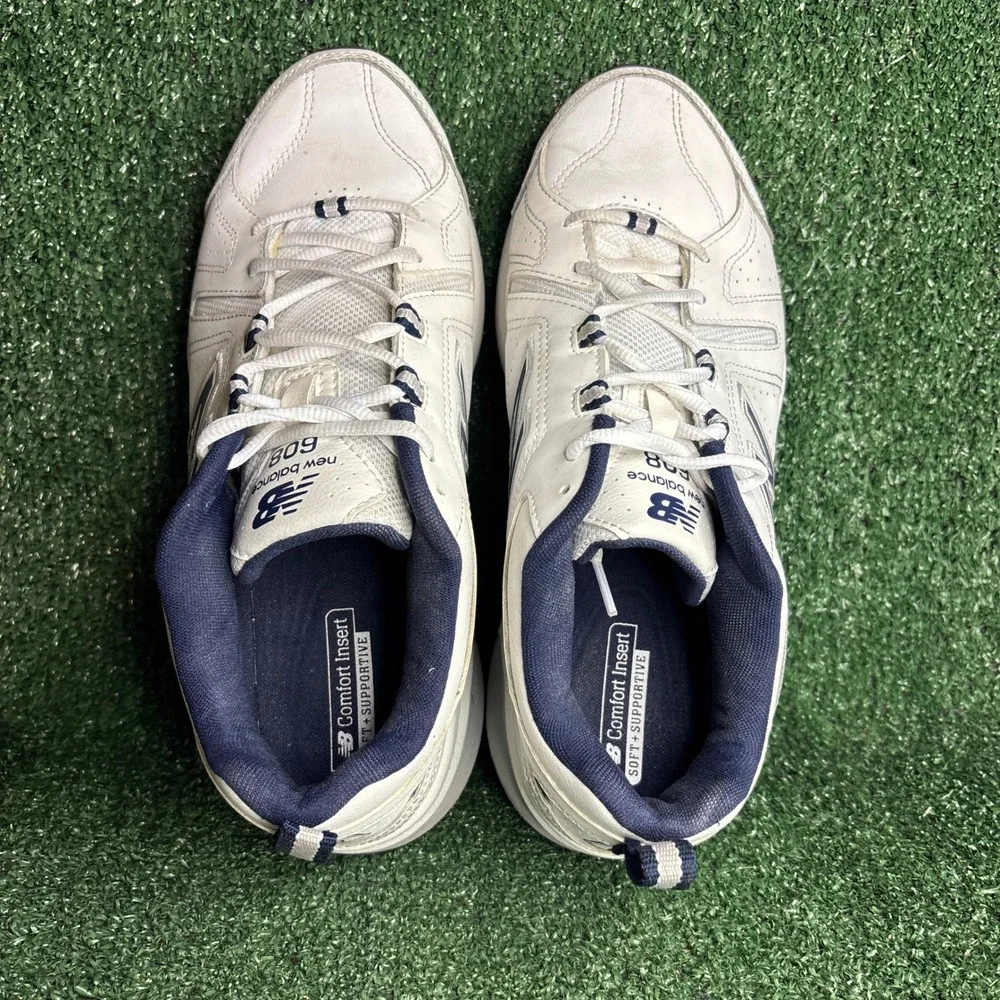 New Balance 608 V5 ABZORB Dad Leather Sneakers‎ White Mens Sz 10.5 4E Extra Wide